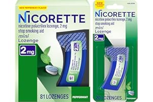 Nicorette Mini Nicotine Lozenges, 2 mg Stop-Smoking Aid, Peppermint Flavor, 101ct (81 Count, 20 Count)