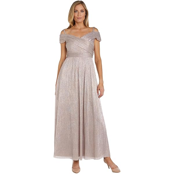 adrianna papell rose gold dress Xscape Sequin Faux Wrap Gown – DGFOutlet main image 1