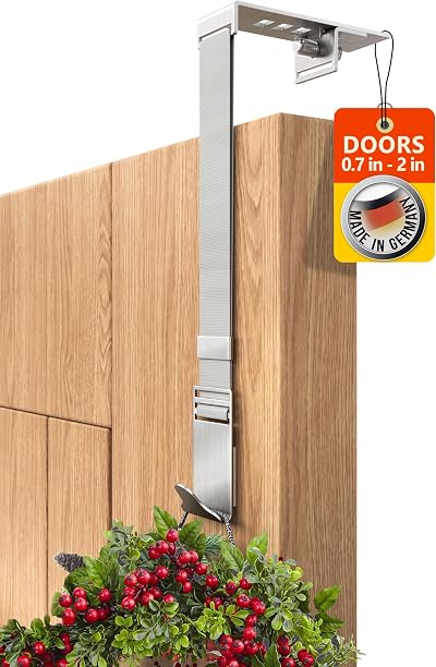 4smile Stainless Steel Wreath Hanger for Front Door - Universal Holiday Decor