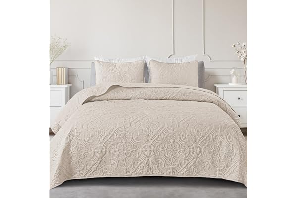 Exclusivo Mezcla Quilt Set Full Queen Size, Lightweight Vintage Quilts with 2 Pillow Shams, Soft Queen Bedspreads Coverlets B