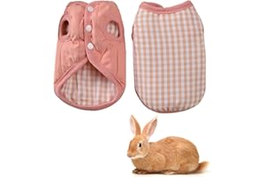 HOMEDY CRAFTS Bunny Sweaters Clothes Coat for Rabbits, Cute Bunnys Clothe, Clothes for Bunnies Rabbits Chinchilla Kitten Puppy, Outfits for Little Pet to Wear, Warm Rabbit Sweater (Pink, S)