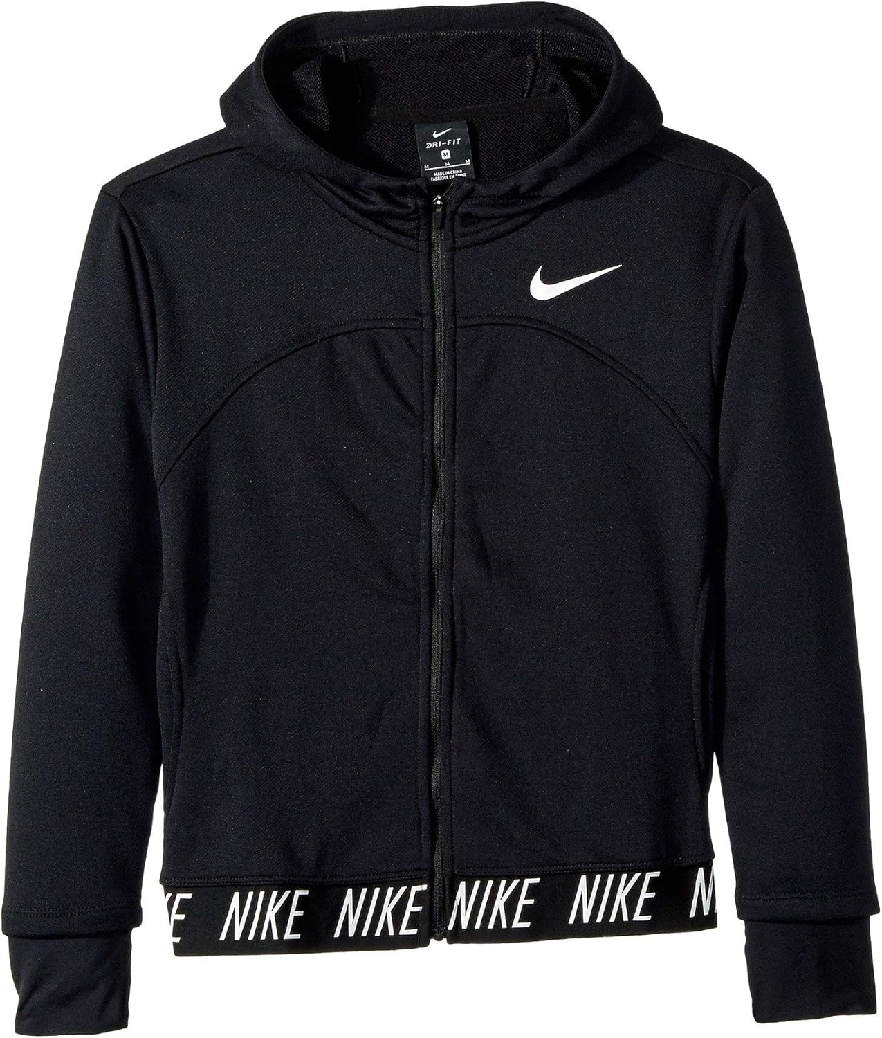 Nike Big Girls Therma DriFit ZipUp Training Hoodie Black