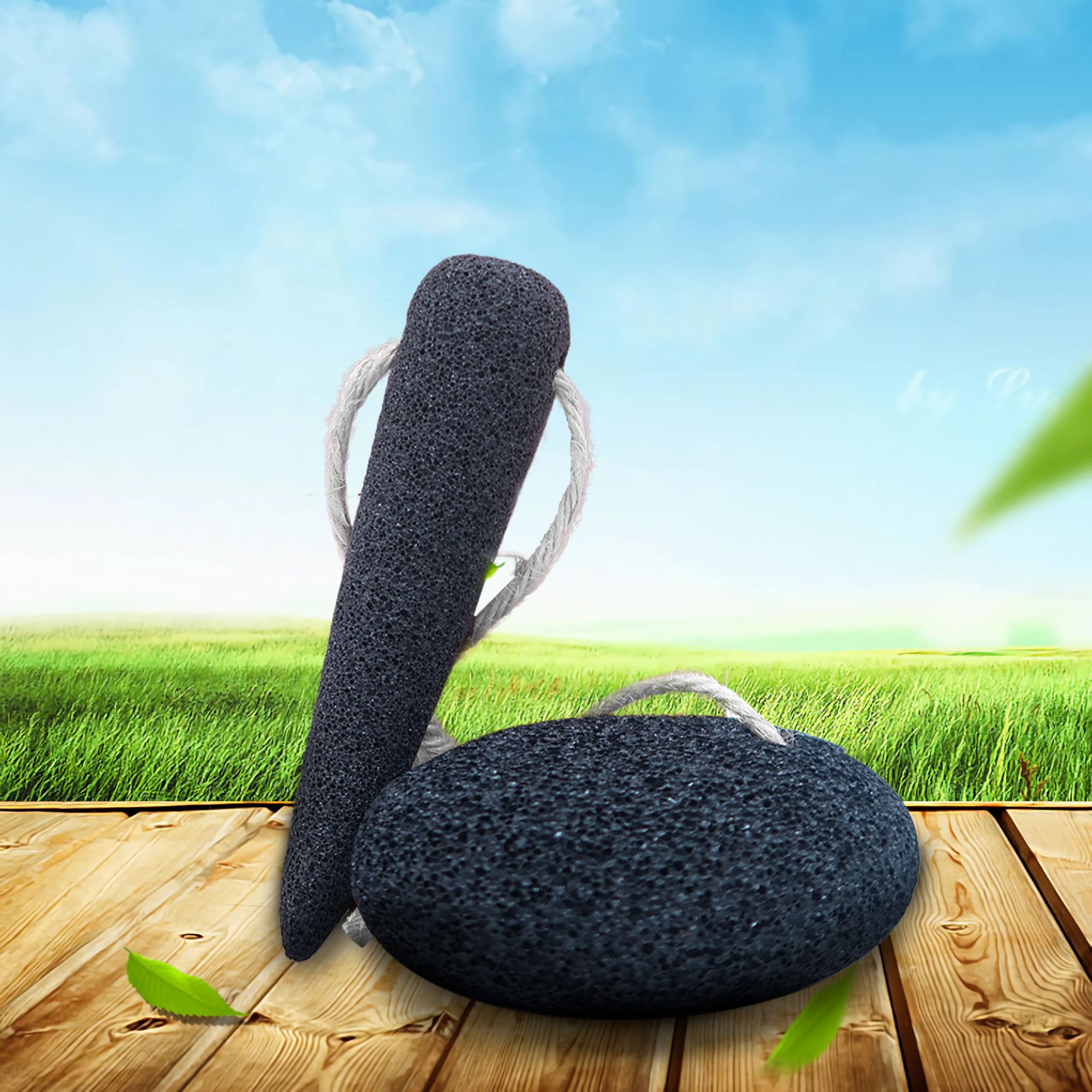 Natural Volcanic Pumice Stone for Feet & Hands. Foot Scrubber for Dead Skin Remover & Deep Cleansing, Cone Shape Stone for Hard-to-Reach Areas Corn Removal, 2 Pcs, Ready-to-Gift Design