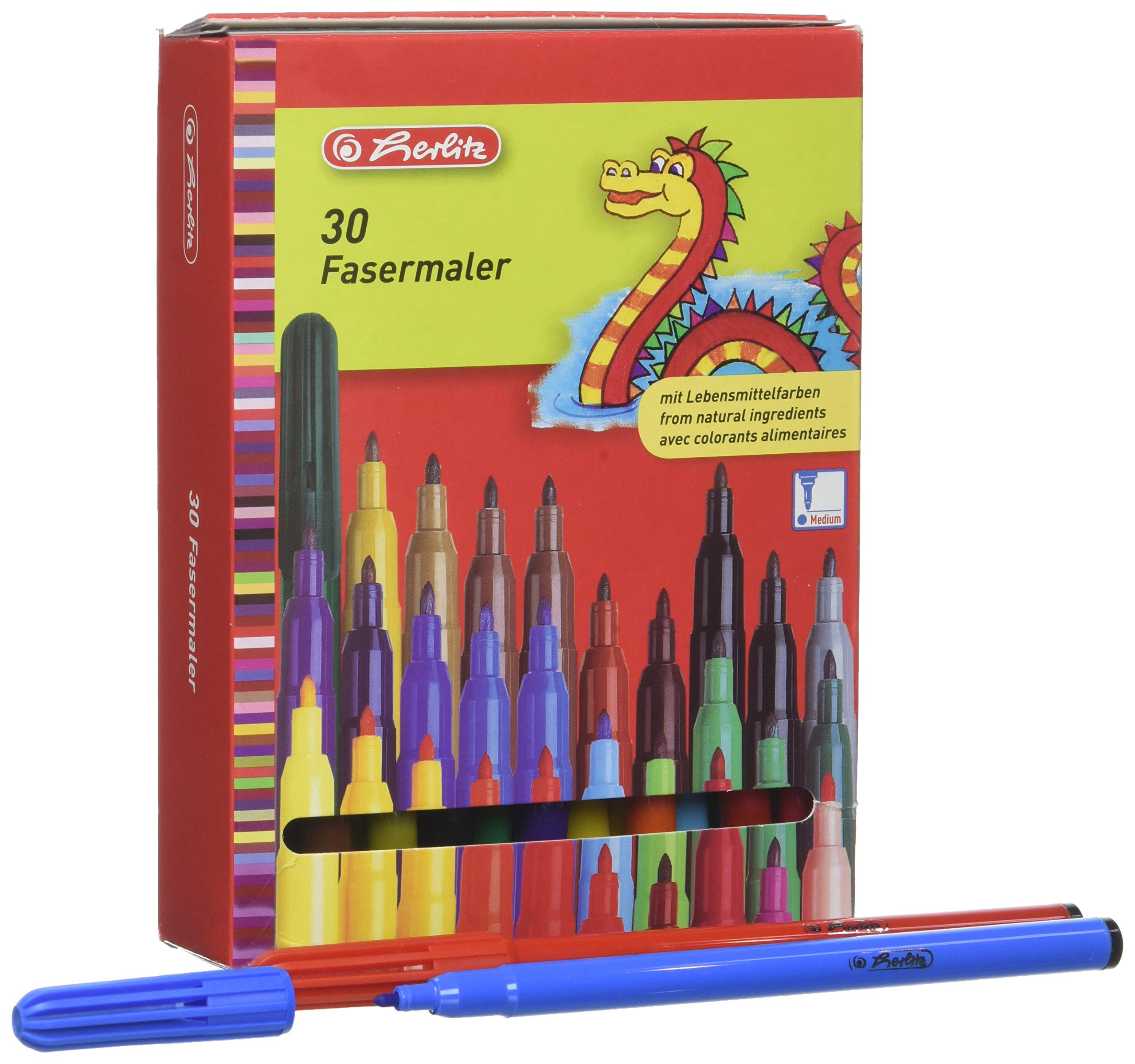 Herlitz 8649311 Fibre-Tip Pens, Pack of 30 30er