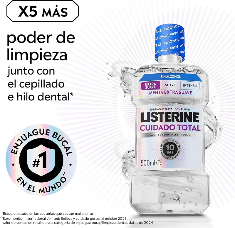 Cuidado Total Enjuague Bucal Sin Alcohol Sabor Extra Suave 500ml — foto 3 de 8