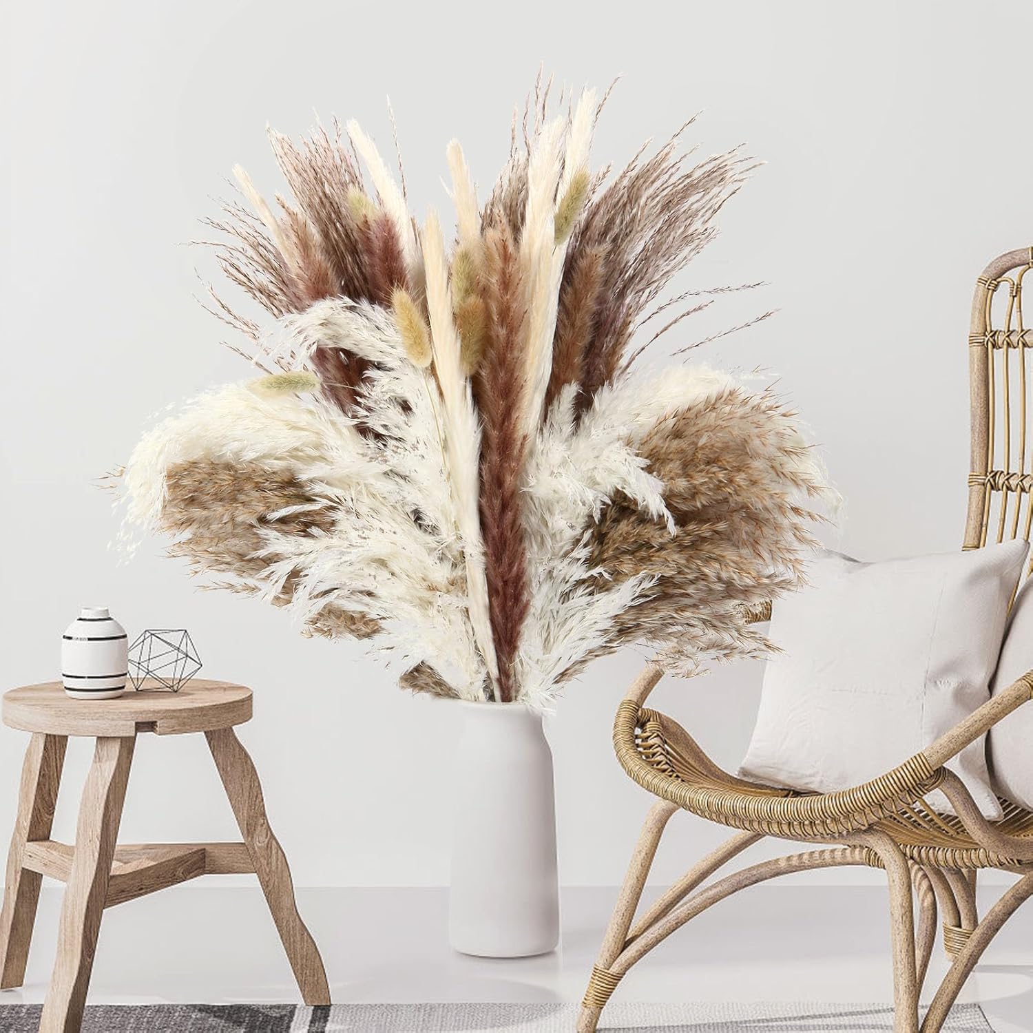 Dried & Preserved Flora - 110 PCS Pampas Grass Decor,17.5