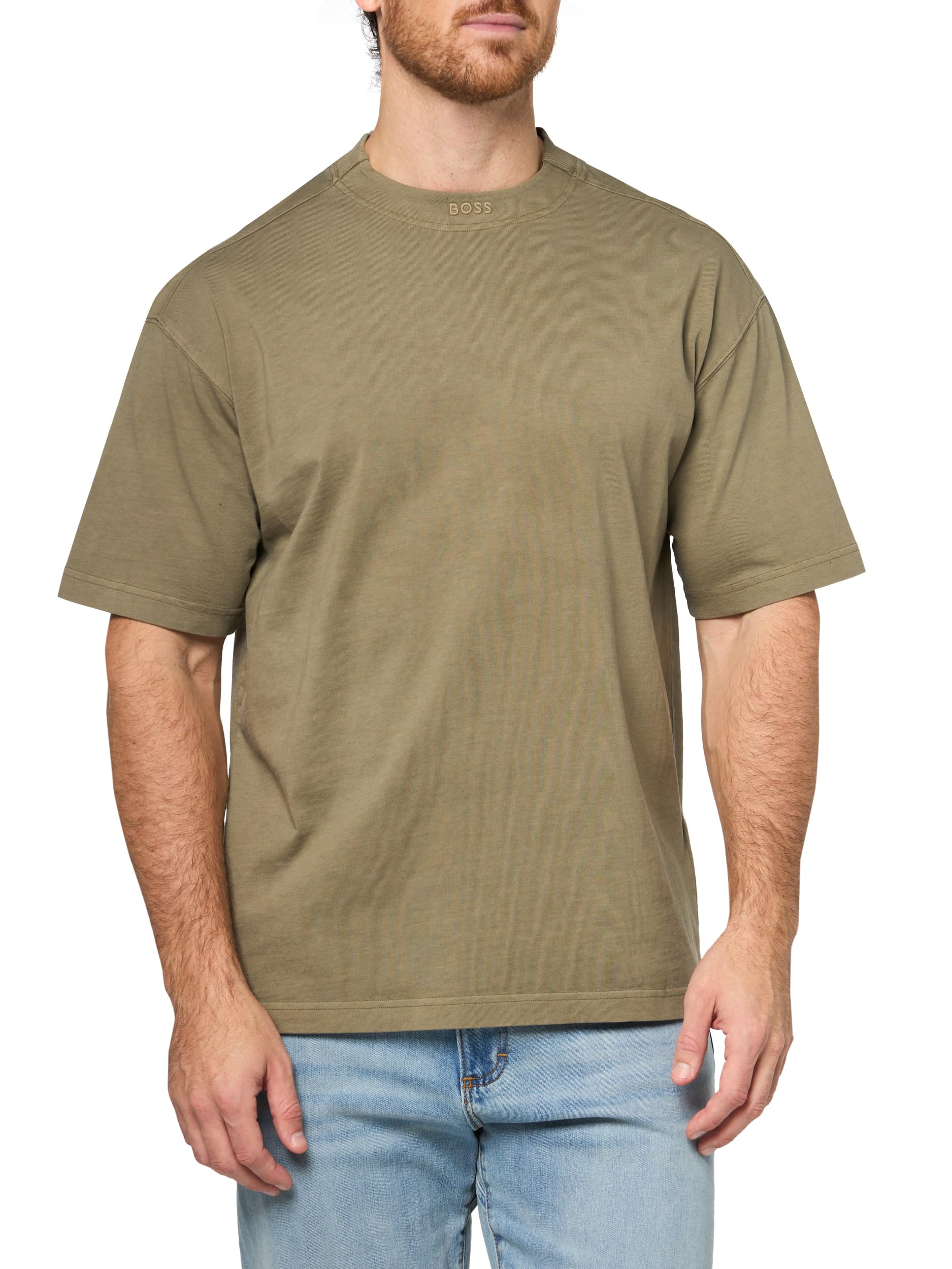 BOSS, Logo Collar Single Jersey T-Shirt, Kalamata Green, S