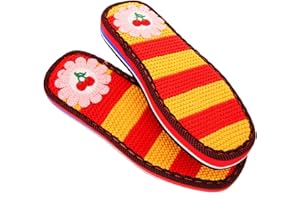 ULTECHNOVO Cotton Crochet Shoe Soles for Slippers, Wear-resistant Knitted Sole Pads with Comfortable Forefoot
