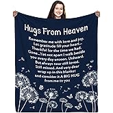 Memorial Sympathy Gifts for Loss of Loved One, Hugs from Heaven Memorial Blanket 60" x 50", Bereavement Gift Idea, Funeral Grief Condolence Sorry for Your Loss Mom Dad Grandma Grandpa Sympathy Blanket