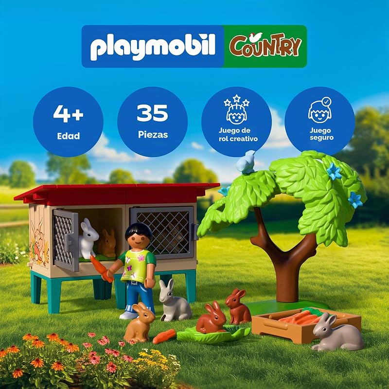 | País | Gaiola de Coelhos Rural | Conjunto com Coelhos, Gaiolas de Coelho, Árvore, Comida e Inúmeros Animais | Desde os 4 anos de idade | 72170