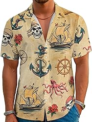 Hawaiian Shirts for Men Summer Beach Casual Short