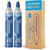 SodaStream CO2 Gas Refill Pack - 2 Cylinders, BLUE Screw-in System - Use box to return your empty cylinders and earn an Amazon.com Gift Card - Compatible with Fizzi, OneTouch, Jet, Spirit, Penguin