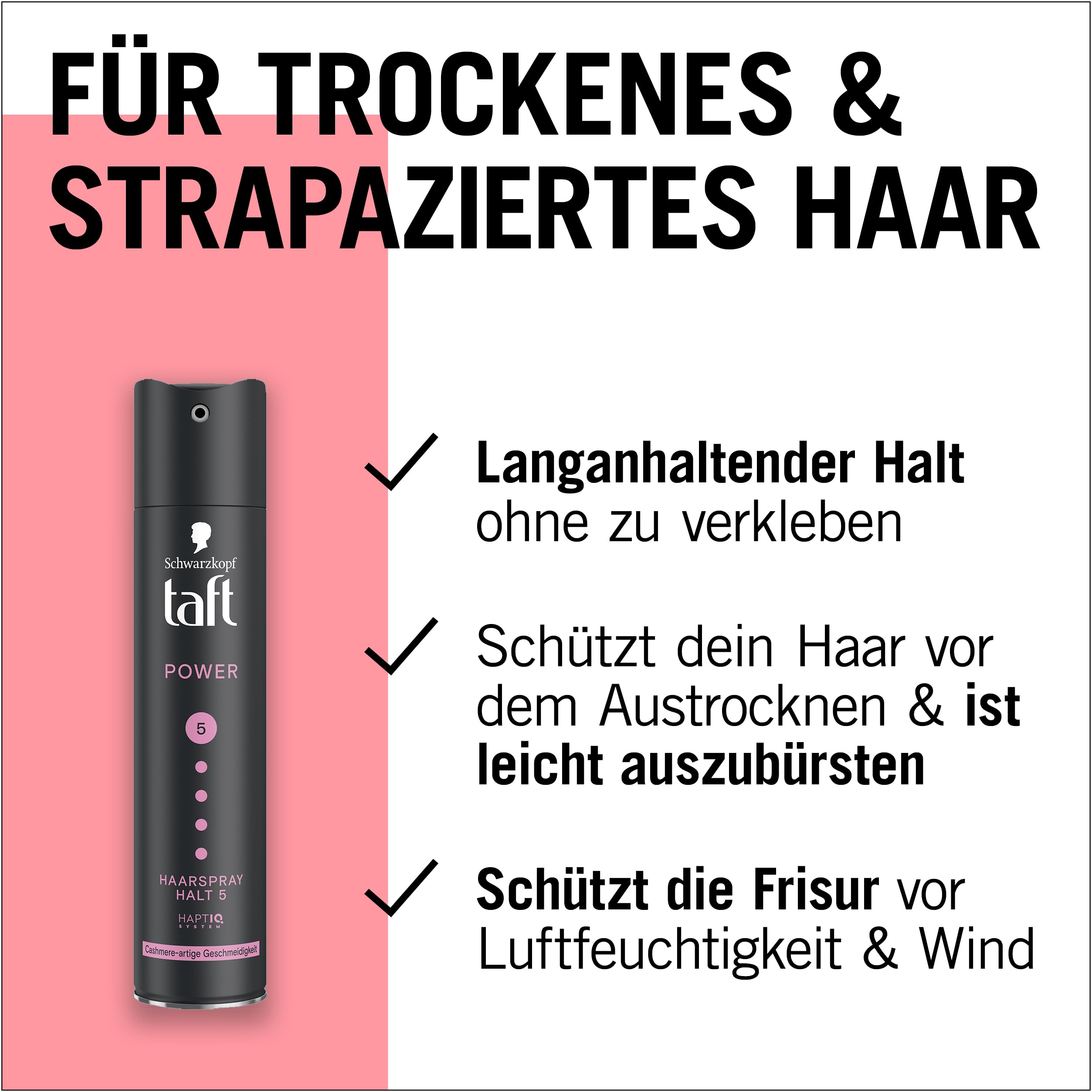 Schwarzkopf Taft Haarspray Power Cashmere (250 ml), Haltegrad 5 Haarstyling, Haarspray für trockenes und strapaziertes Haar, Kaschmir-ähnliche Geschmeidigkeit, vegane Formel* 4