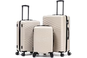 Rosamo Luggage Sets 3 Piece, ABS Suitcase Set (20/24/28), Hardside luggage with Spinner Wheels, Travel Luggage, 22x14x9 Airline Approved Carry on, Lightweight Luggage with High-Security Lock