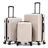 Rosamo Luggage Sets 3 Piece, ABS Suitcase Set (20/24/28), Hardside luggage with Spinner Wheels, Travel Luggage, 14x8x9 Airline Approved Carry on, Lightweight Luggage with High-Security Lock