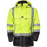 Helly Hansen Potsdam Mens Hi-Vis Rain Jacket - Waterproof Windproof Work Rain Gear - Reflective Safety Jacket