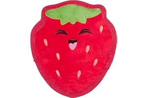 Outward Hound Tough Skinz Durable Squeaky Dog Toy with Two Tough Layers, Strawberry, Red, Medium