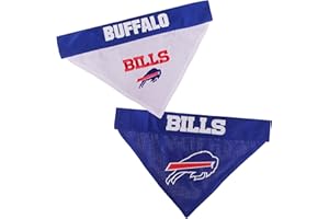 Pets First NFL Buffalo Bills Reversible Bandana Size XX-Large for Dogs & Cats. 2 Sided Sports Bandana, Premium Embroidery Tea