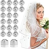 Gallipower 20 Pcs Veil Weights Wedding Magnetic Diamonds,Rhinestone Crystals Hijab Scarf Magnets for Clothes Scarf Women Girls Bridal Wedding Dress Veil Accessories