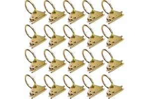 BOKE YOUNG 20-Pack Heavy Duty Steel E-Track O-Rings Tie-Down Anchors, for Trailers, Trucks, E Track Accessories to Secure Cargo in Enclosed/Flatbed Trailer Truck, Working Load Limit 1500lbs, Yellow