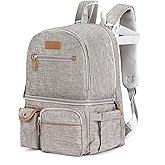 MOMIGO Breast Pump Backpack - Cooler and Moistureproof Bag Double Layer for Mother Outdoor Working Backpack with 13 Inch Laptop Compartment Fit Most Breast Pumps (Grey)