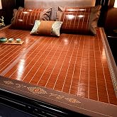 Breathable Carbonized Bamboo Summer Sleeping Mat, Rattan Cooling mat, Folding Mattress Bamboo, Foldable Double Sided Bamboo mat for Bed| Bedroom Essential for Summer Sleeping(with Pillowcase) (Color