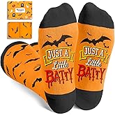 HAPPYPOP Halloween Ghost Bat Gifts - Scary Spooky Horror Knee High Socks for Teens Kids