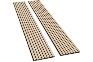Olanglab Wood Slat Wall Panels, 2-Pack 94.48"x 12.59"x 0.82" Each, Acoustic Wood Wall Panels Sound Absorbing, 3D Wall Panel Wood, Wooden Acoustic Wall Panels (Cool Oak)