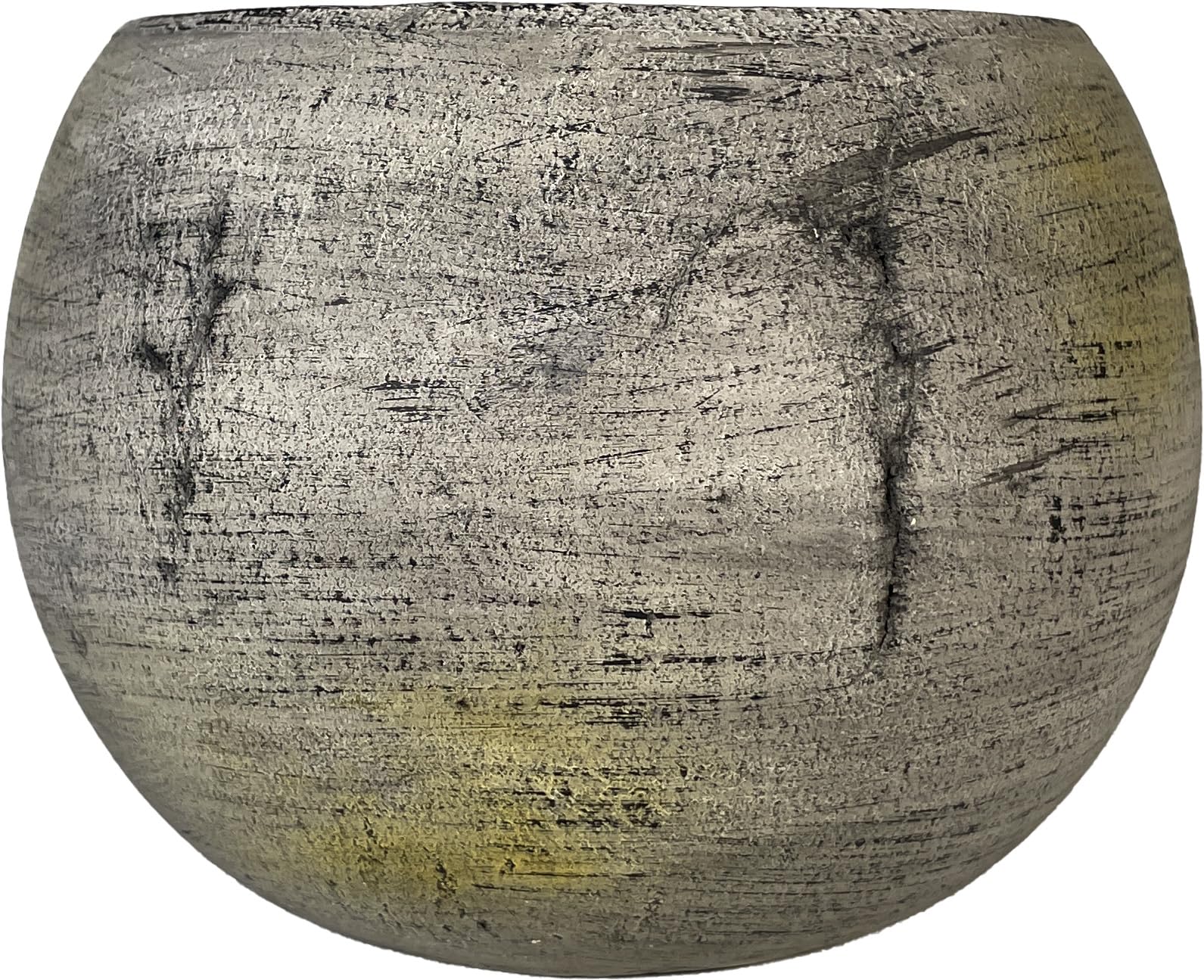 Ceramic Pot, Stylish, Small, Antique Round Pot, Black, W 5.3 x D 5.3 x H 3.9 inches (135 x 135 x 100 mm)