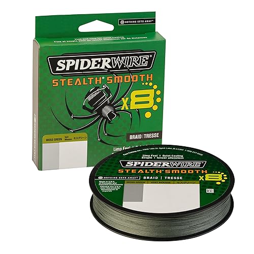 SpiderWire Stealth® Translucent Superline, Moss Green, 65lb | 29.4kg, 125yd | 114m Braided Fishing Line, Suitable for Saltwater Environments