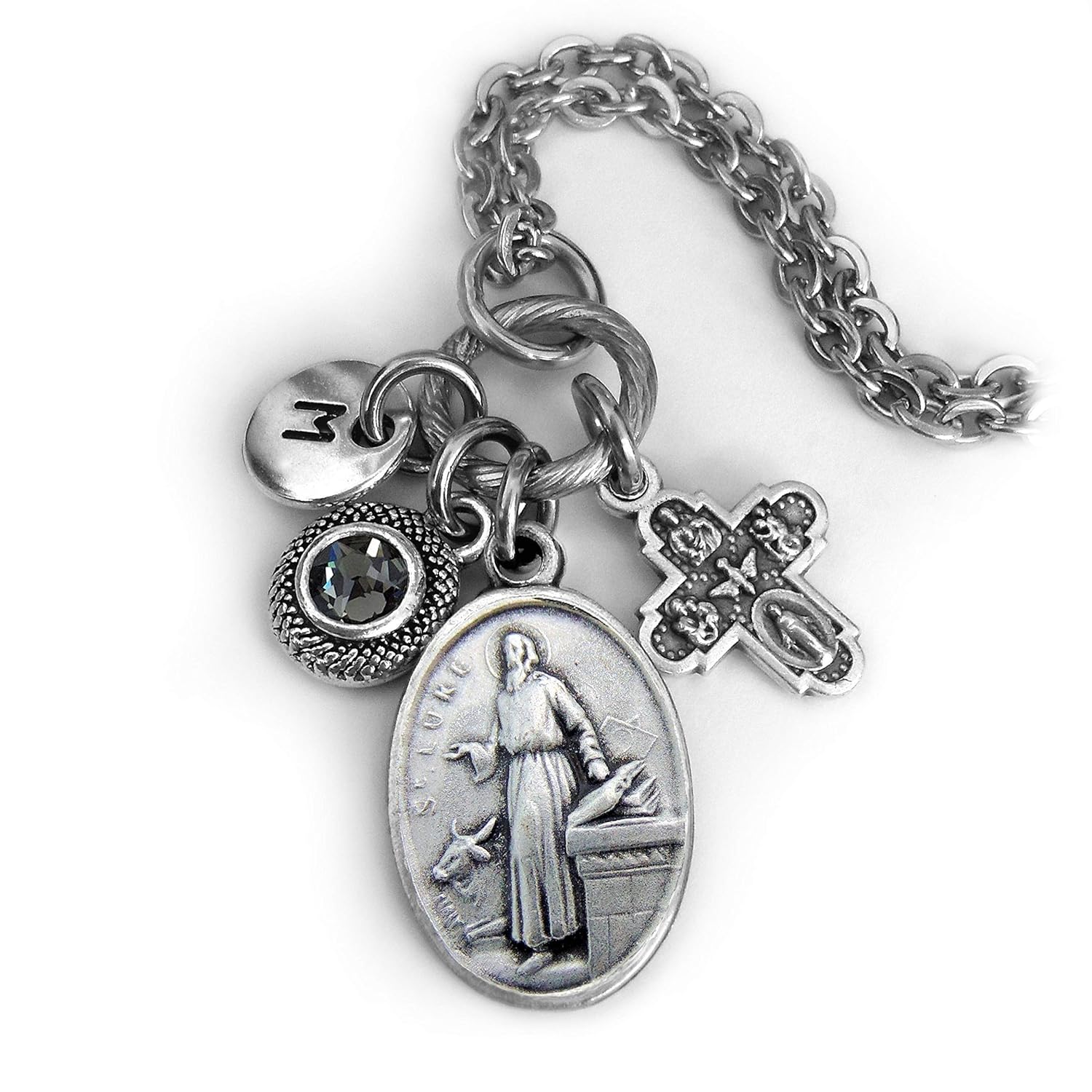 Amazon St Luke Necklace Keychain Or Clip Patron Saint Of 