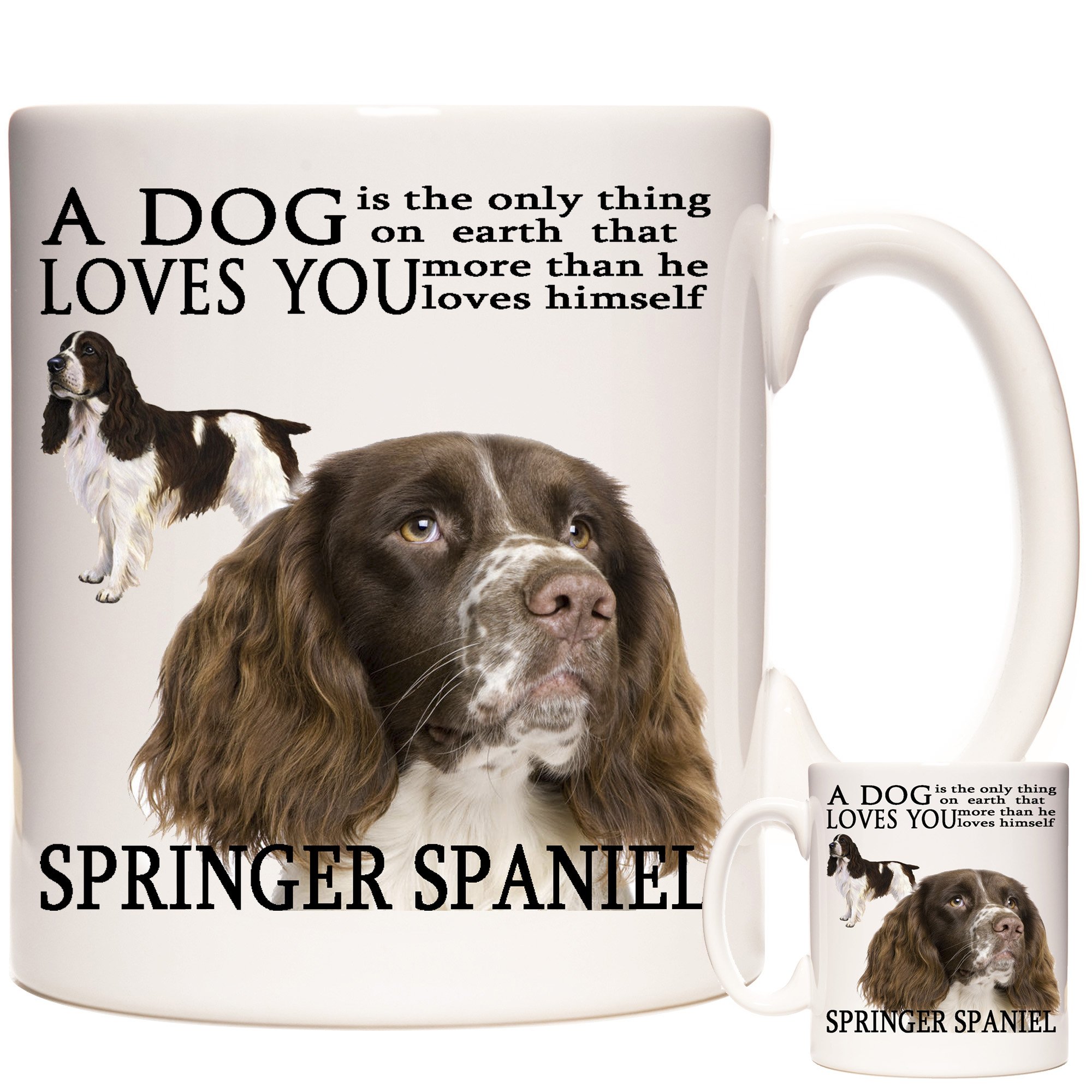 KAZMUGZ Springer Spaniel Coffee Mug, Springer Spaniel Gift. Gift for Springer Spaniel Owners, Springer Spaniel A Dog Loves You. He.