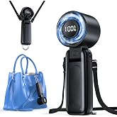 Portable Fan,Handheld Fan, 180&deg; Foldable 6-Speed (1-100) Mini Fan, 5000mAh Rechargeable Battery Operated up to 15 Working Hours, LED Display Personal Cooling for Travel Indoor Outdoor (Black)