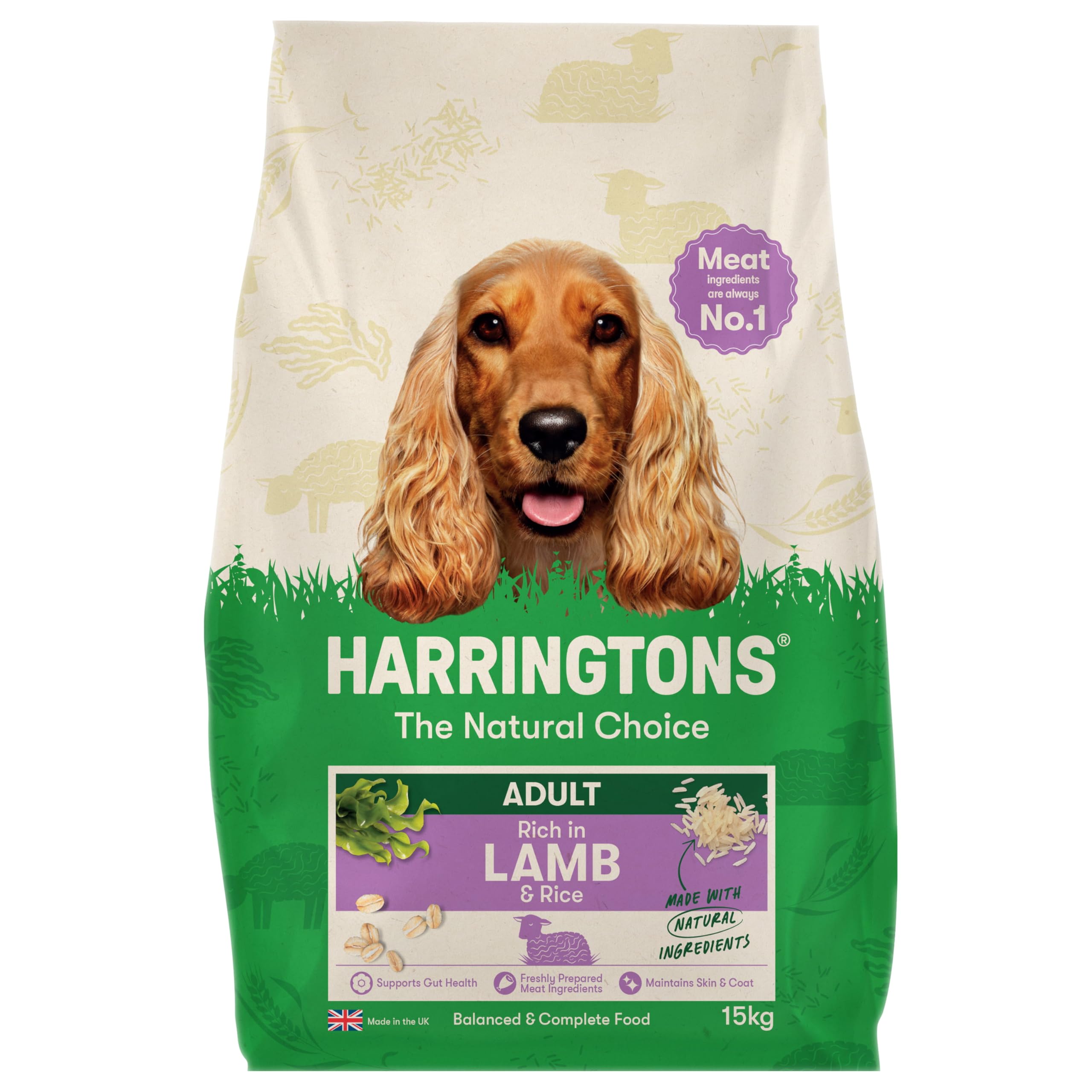 Harringtons Complete Dry Adult Dog Food Lamb & Rice 15kg - Made with All Natural Ingredients (Packaging may vary)