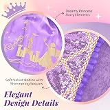 MELAND Princess Costume for Girls Purple Dress with Crown Wand Gloves (3-10) view 2