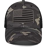 American Flag Trucker Hat - Snapback Hats for Men Women Baseball Cap - Breathable Mesh & Adjustable Fit for Casual Wear