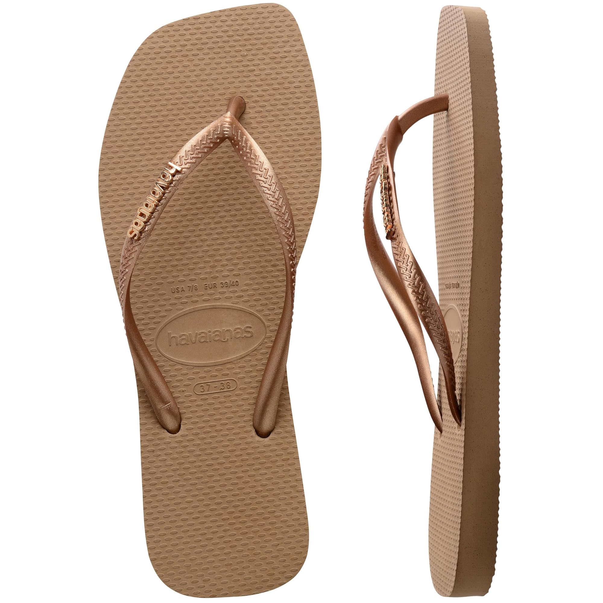 Havaianas Women's Slim Square Logo Pop Up Flip Flops
