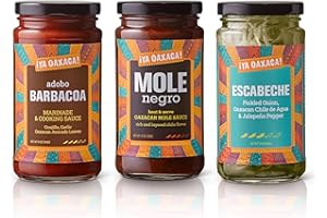 Ya Oaxaca - Variety Pack - Includes 1 Jar Each Barbacoa Marinade, Escabeche,& Mole Negro - Great Marinade for Chicken, Pork, or Veggies - Non-GMO, Gluten Free - 12oz (Pack of 3)