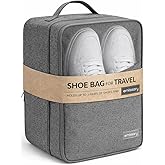 Emissary Shoe Bag Holds 3 Pair of Shoes for Travel, Large Waterproof Shoe Bags for Storage, Shoe Bags for Travel With Pocket, Sneaker Travel Bag for Women Men(Grey)
