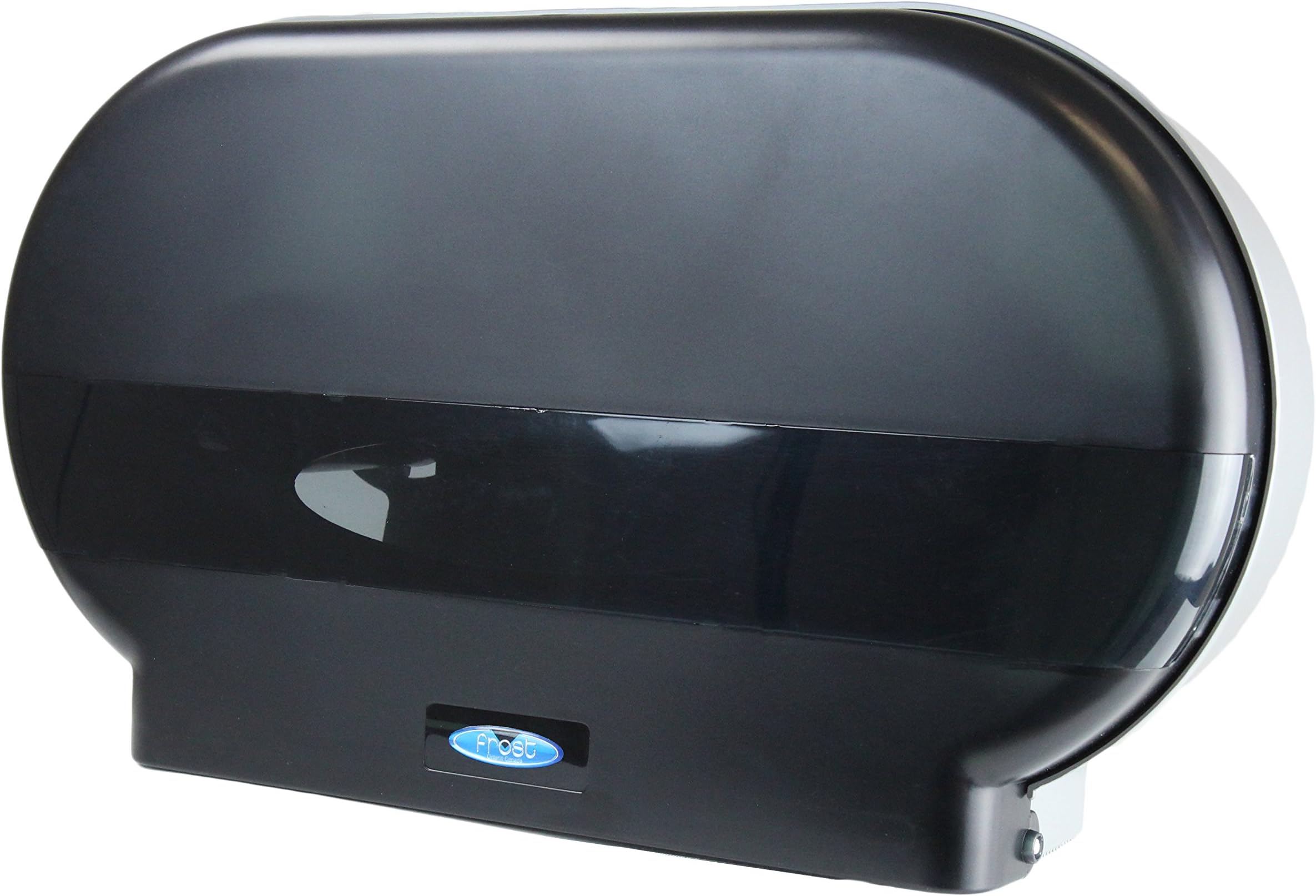 Frost 171-P Jumbo Toilet Tissue Dispenser Two Rolls, Polycarbonate Black Cover, Two 9" Jumbo Toilet Tissue Rolls, Black