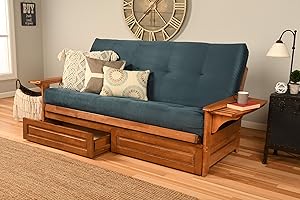 Kodiak Furniture Phoenix Futon, Full Size, Suede Navy