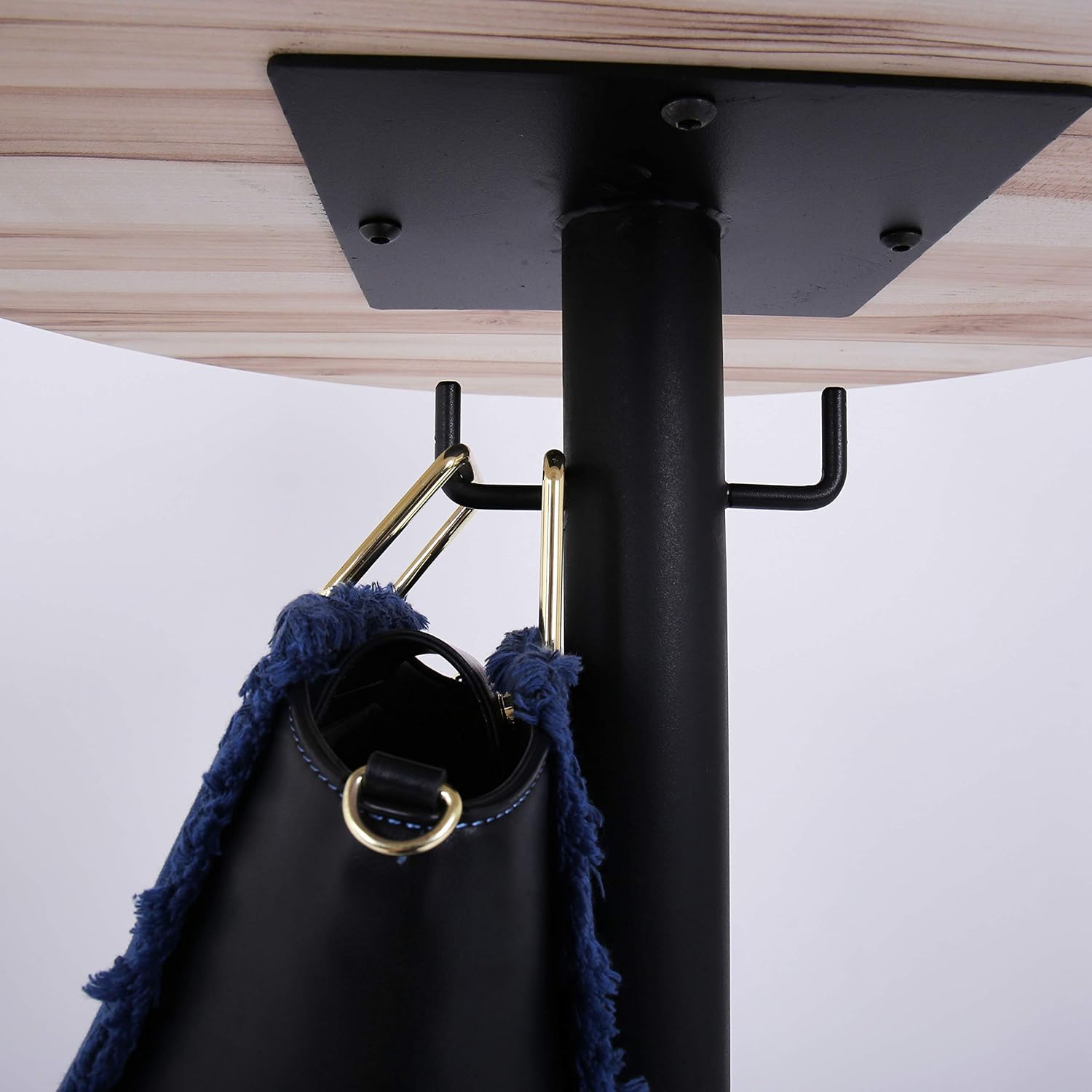 Stimber Design David Bar Table | Pub Table | High Top Table | Modern Height Drink Cocktail Table | 23.6" Diameter x 39.4" H | Bag Storage Hook | Extra Weighted Base | Space Small Bar Table: Kitchen & Dining