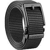 JUKMO Men's 1.5" Ratchet Belt - No Hole Adjustable Pin-Look Buckle for Jeans & Chinos | Trim-to-Fit Nylon Webbing