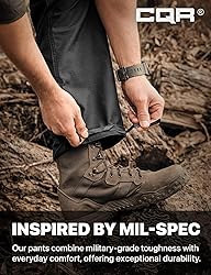 CQR Men's Military Cargo Pants, Water Resistant