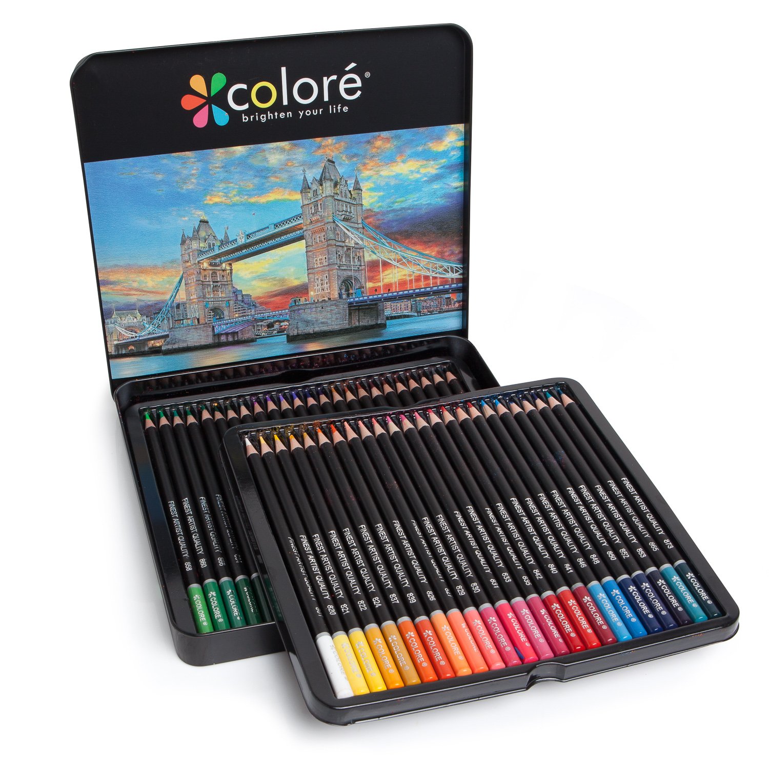Colore Colored Pencils 48 Premium PreSharpened Color Pencil Set For