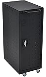 LUXOR LLTP12-B Chromebook Charging Cart Includes Electrical Outlets, Black