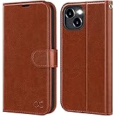 OCASE Compatible with iPhone 15 Wallet Case, PU Leather Flip Folio Case with Card Holders RFID Blocking Kickstand [Shockproof TPU Inner Shell] Phone Cover 6.1 Inch 2023, Brown