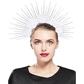 Fantherin Halo Crown with Roses Womens Mexican Flower Goddess Rose Spiked Sun Headpiece for Cosplay Halloween Costume