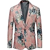 MOGU Mens Printed Blazer Jacket Sports Coat