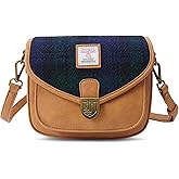 Islander The Mini Saddle Bag with Shoulder Strap PU Leather and Harris Tweed